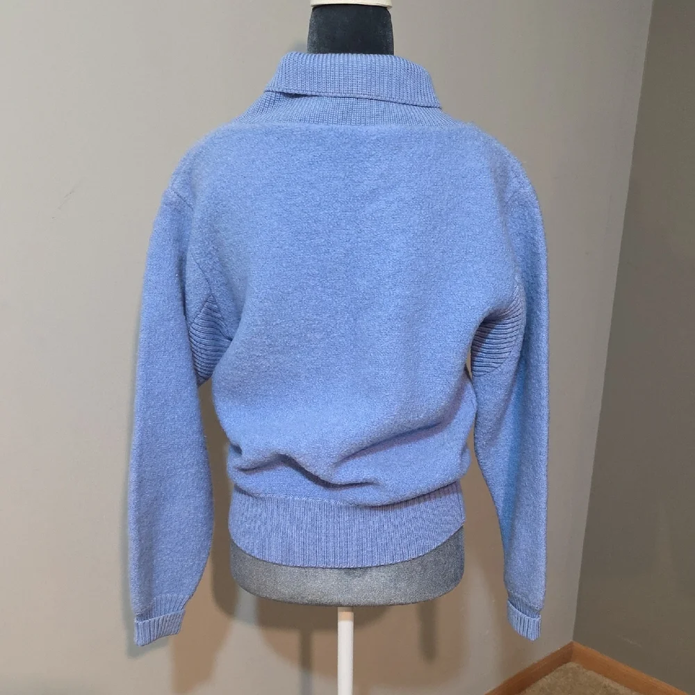 Vintage The North Face - Women's Wool Soft Blue Cowl Neck Sweater Sz Small - Picture 5 of 6
